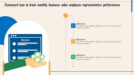 Scorecard Icon To Track Monthly Business Sales Employee Representative Performance Elements PDF