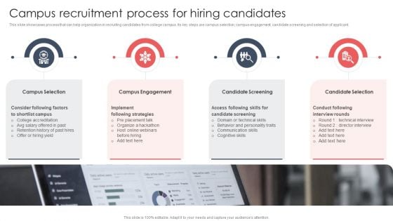 Screening And Staffing Campus Recruitment Process For Hiring Candidates Elements PDF