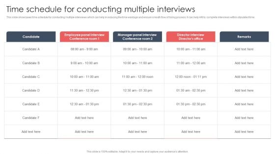 Screening And Staffing Time Schedule For Conducting Multiple Interviews Guidelines PDF