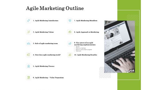 Scrum For Marketing Agile Marketing Outline Ppt PowerPoint Presentation Summary Example Topics PDF