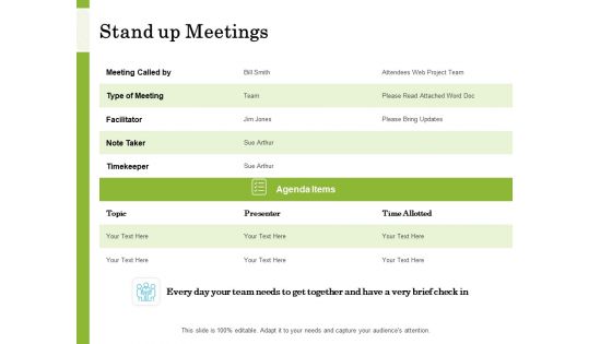 Scrum For Marketing Stand Up Meetings Ppt PowerPoint Presentation Summary Format PDF