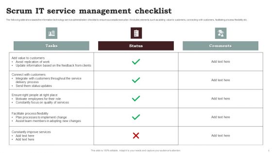 Scrum IT Service Management Checklist Themes PDF