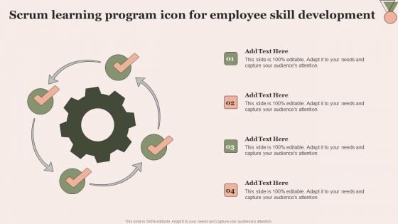 Scrum Learning Program Icon For Employee Skill Development Mockup PDF