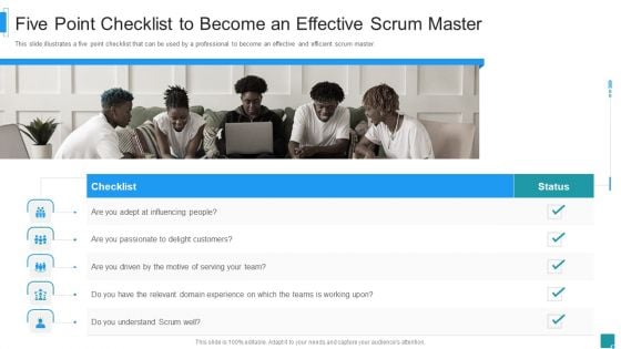 Scrum Master Job Profile IT Five Point Checklist To Become An Effective Scrum Master Guidelines PDF