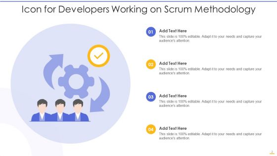 Scrum Methodology Icon Ppt PowerPoint Presentation Complete With Slides