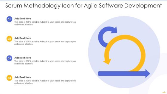 Scrum Methodology Icon Ppt PowerPoint Presentation Complete With Slides