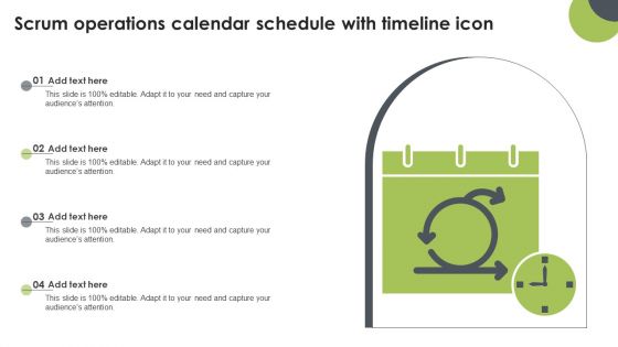 Scrum Operations Calendar Schedule With Timeline Icon Infographics PDF