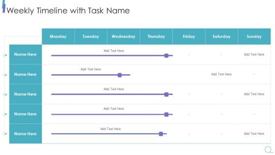 Scrum Process Framework Weekly Timeline With Task Name Structure Pdf