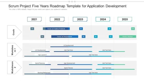 Scrum Project Five Years Roadmap Template For Application Development Template