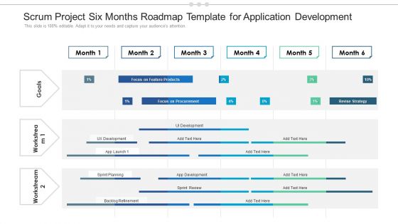 Scrum Project Six Months Roadmap Template For Application Development Rules