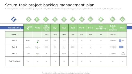 Scrum Task Project Backlog Management Plan Download PDF