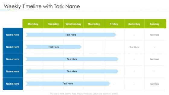 Scrum Techniques Deployed Agile Members It Weekly Timeline With Task Name Themes PDF