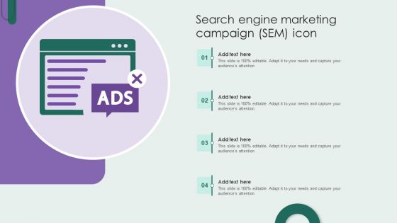 Search Engine Marketing Campaign SEM Icon Clipart PDF