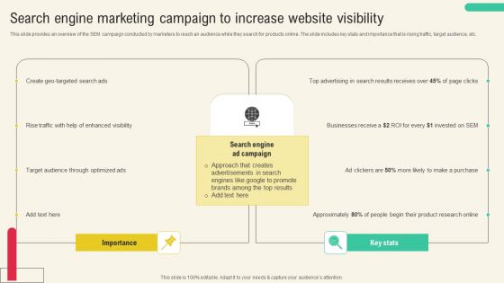 Search Engine Marketing Campaign To Increase Website Visibility Portrait PDF
