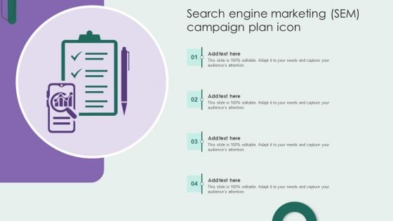 Search Engine Marketing SEM Campaign Plan Icon Formats PDF
