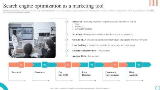 Search Engine Optimization As A Marketing Tool Marketing Tactics To Enhance Business Icons PDF
