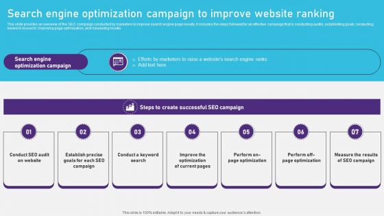 Search Engine Optimization Campaign To Improve Website Ranking Brochure PDF