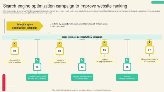 Search Engine Optimization Campaign To Improve Website Ranking Formats PDF