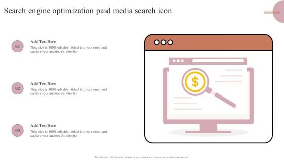 Search Engine Optimization Paid Media Search Icon Pictures PDF