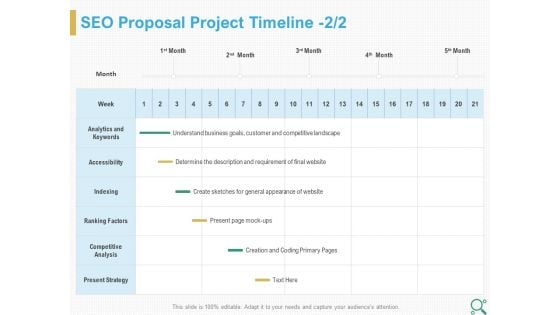 Search Engine Optimization Proposal SEO Proposal Project Timeline Week Ppt Portfolio Slide Download PDF