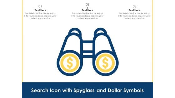 Search Icon With Spyglass And Dollar Symbols Ppt PowerPoint Presentation File Show PDF