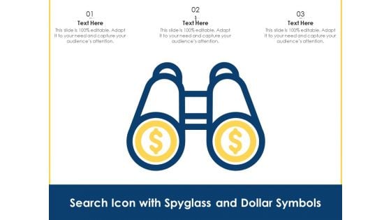 Search Icon With Spyglass And Dollar Symbols Ppt PowerPoint Presentation File Show PDF