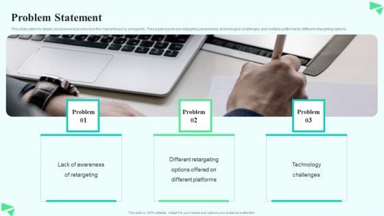 Search Retargeting And Lead Generation Company Elevator Pitch Deck Problem Statement Graphics PDF