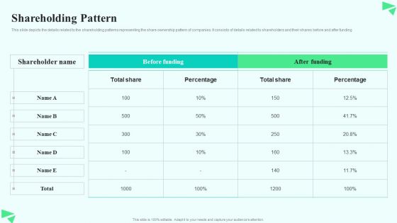 Search Retargeting And Lead Generation Company Elevator Pitch Deck Shareholding Pattern Ideas PDF