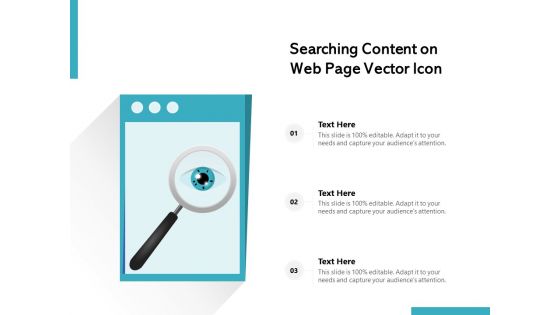 Searching Content On Web Page Vector Icon Ppt PowerPoint Presentation Inspiration Clipart PDF