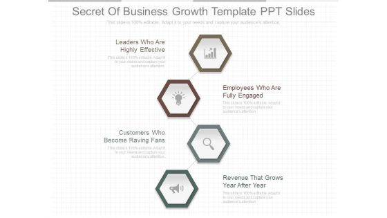 Secret Of Business Growth Template Ppt Slides