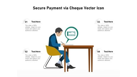 Secure Payment Via Cheque Vector Icon Ppt PowerPoint Presentation Gallery Graphics PDF