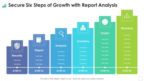 Secure Six Steps Of Growth With Report Analysis Template PDF