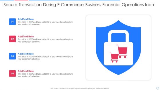 Secure Transaction During E Commerce Business Financial Operations Icon Guidelines PDF