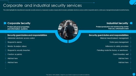 Security And Human Resource Services Business Profile Corporate And Industrial Security Formats PDF Security And Human Resource Services Business Profile Corporate And Industrial Security Formats PDF