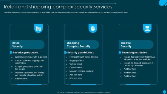 Security And Human Resource Services Business Profile Retail And Shopping Complex Brochure PDF Security And Human Resource Services Business Profile Retail And Shopping Complex Brochure PDF