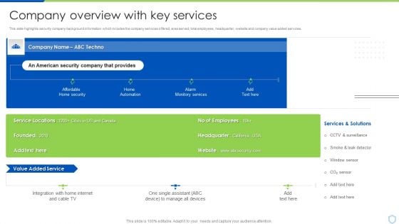 Security And Surveillance Company Profile Company Overview With Key Services Professional PDF Security And Surveillance Company Profile Company Overview With Key Services Professional PDF