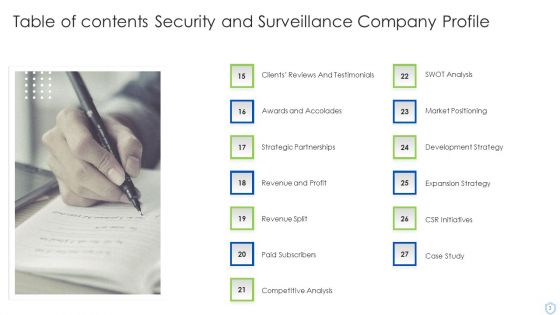 Security And Surveillance Company Profile Ppt PowerPoint Presentation Complete Deck With Slides