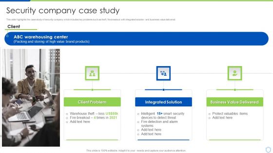 Security And Surveillance Company Profile Security Company Case Study Demonstration PDF