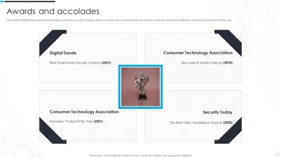 Security Camera System Company Profile Awards And Accolades Portrait PDF Security Camera System Company Profile Awards And Accolades Portrait PDF