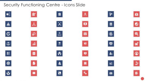 Security Functioning Centre Icons Slide Ppt Template PDF