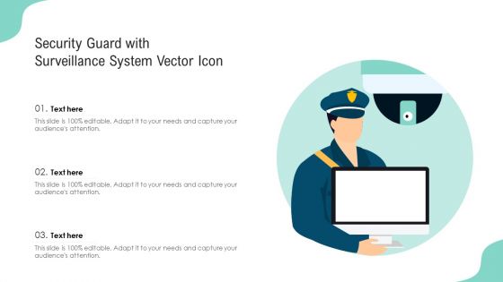 Security Guard With Surveillance System Vector Icon Ppt PowerPoint Presentation File Model PDF