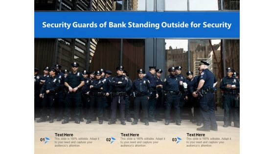 Security Guards Of Bank Standing Outside For Security Ppt PowerPoint Presentation File Visual Aids PDF