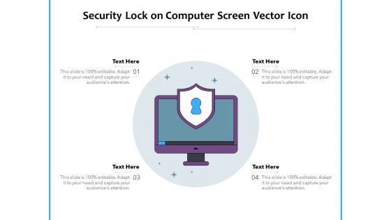 Security Lock On Computer Screen Vector Icon Ppt PowerPoint Presentation Gallery Templates PDF