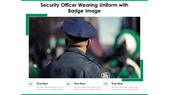 Security Officer Wearing Uniform With Badge Image Ppt PowerPoint Presentation Inspiration Microsoft PDF