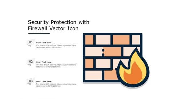 Security Protection With Firewall Vector Icon Ppt PowerPoint Presentation File Graphic Images PDF
