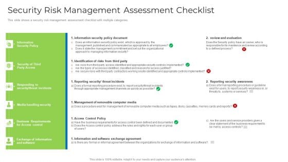 Security Risk Management Assessment Checklist Brochure PDF