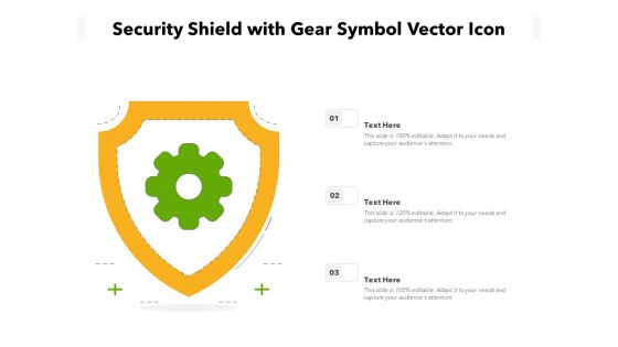 Security Shield With Gear Symbol Vector Icon Ppt PowerPoint Presentation Slides Layout PDF