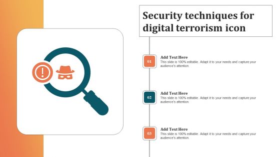 Security Techniques For Digital Terrorism Icon Elements PDF