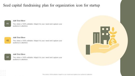 Seed Capital Fundraising Plan For Organization Icon For Startup Structure PDF