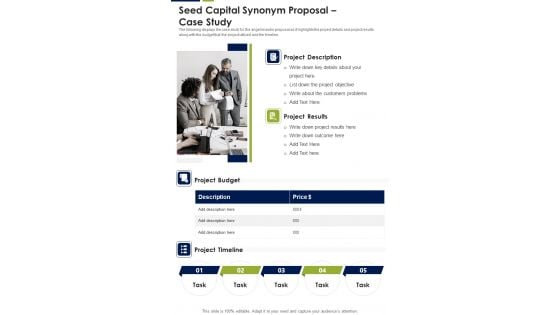 Seed Capital Synonym Proposal Case Study One Pager Sample Example Document Seed Capital Synonym Proposal Case Study One Pager Sample Example Document